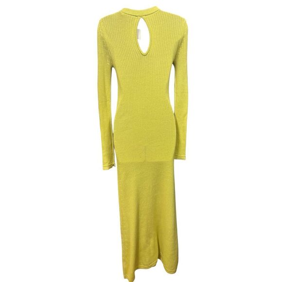 Maria McManus TEARDROP CUTOUT LONG SLEEVE ORGANIC COTTON & CASHMERE MAXI DRESS I - Picture 3 of 5